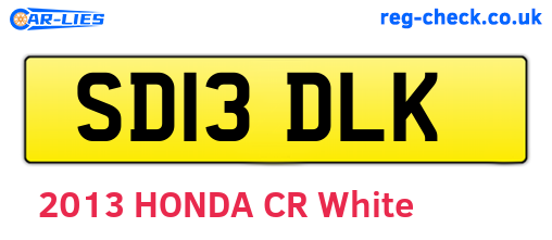 SD13DLK are the vehicle registration plates.
