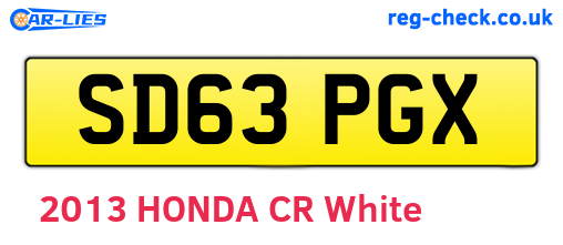 SD63PGX are the vehicle registration plates.