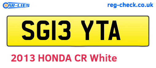 SG13YTA are the vehicle registration plates.