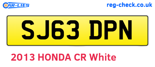 SJ63DPN are the vehicle registration plates.