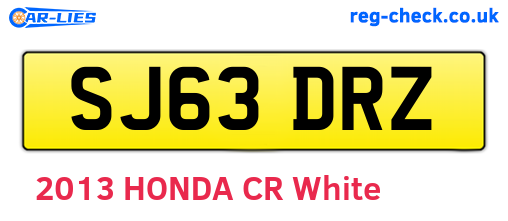 SJ63DRZ are the vehicle registration plates.