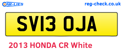 SV13OJA are the vehicle registration plates.