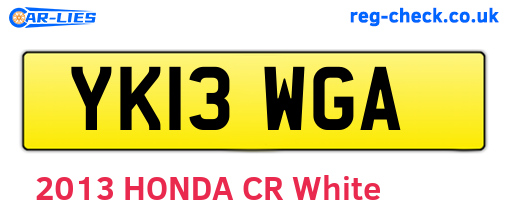 YK13WGA are the vehicle registration plates.