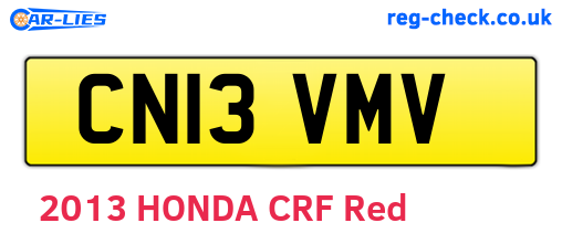CN13VMV are the vehicle registration plates.
