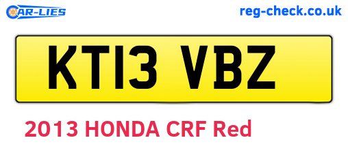 KT13VBZ are the vehicle registration plates.