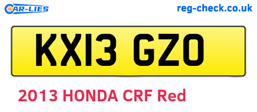 KX13GZO are the vehicle registration plates.