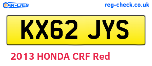 KX62JYS are the vehicle registration plates.