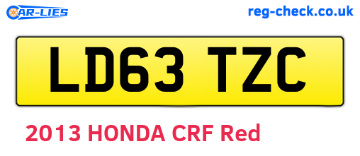 LD63TZC are the vehicle registration plates.