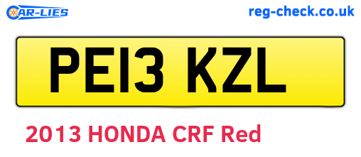 PE13KZL are the vehicle registration plates.