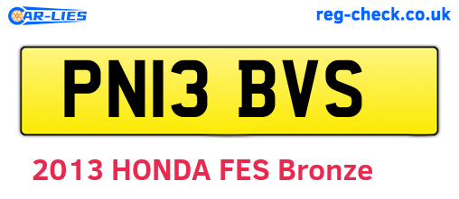 PN13BVS are the vehicle registration plates.