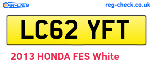 LC62YFT are the vehicle registration plates.
