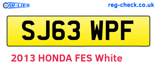 SJ63WPF are the vehicle registration plates.