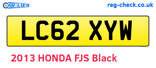 LC62XYW are the vehicle registration plates.