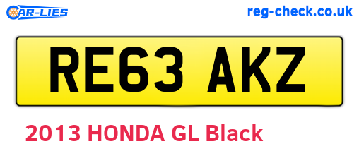 RE63AKZ are the vehicle registration plates.