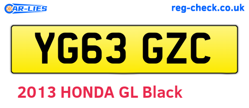 YG63GZC are the vehicle registration plates.