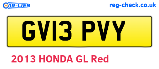 GV13PVY are the vehicle registration plates.