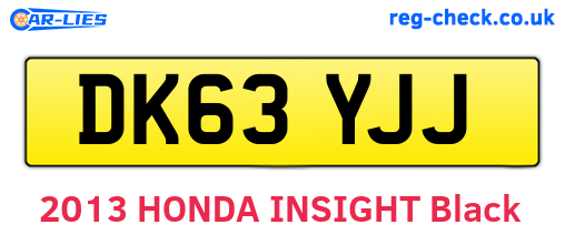 DK63YJJ are the vehicle registration plates.