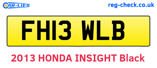 FH13WLB are the vehicle registration plates.
