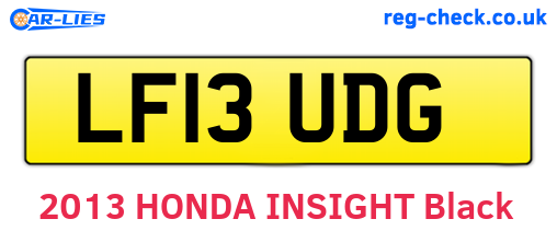 LF13UDG are the vehicle registration plates.