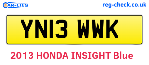 YN13WWK are the vehicle registration plates.