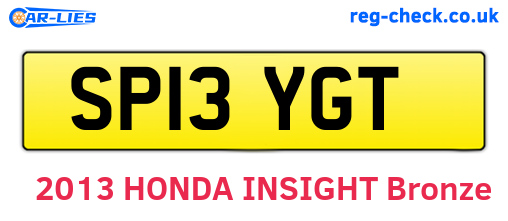 SP13YGT are the vehicle registration plates.