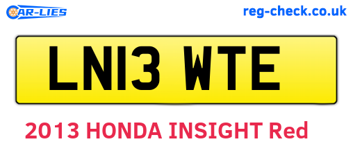 LN13WTE are the vehicle registration plates.