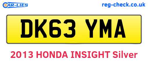 DK63YMA are the vehicle registration plates.
