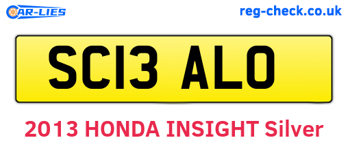 SC13ALO are the vehicle registration plates.