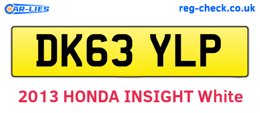 DK63YLP are the vehicle registration plates.