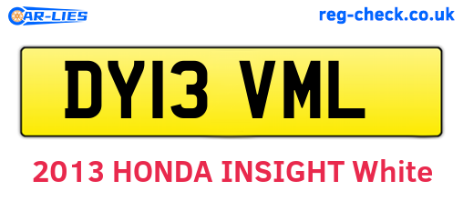 DY13VML are the vehicle registration plates.