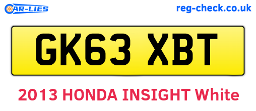 GK63XBT are the vehicle registration plates.