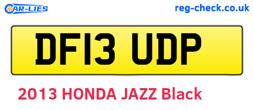 DF13UDP are the vehicle registration plates.