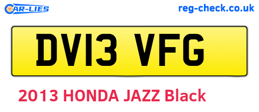DV13VFG are the vehicle registration plates.