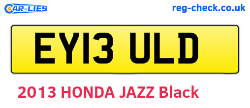 EY13ULD are the vehicle registration plates.