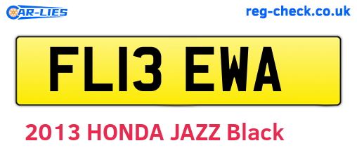 FL13EWA are the vehicle registration plates.
