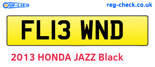 FL13WND are the vehicle registration plates.