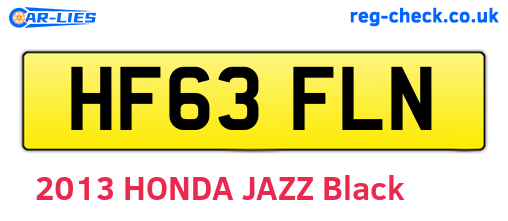 HF63FLN are the vehicle registration plates.