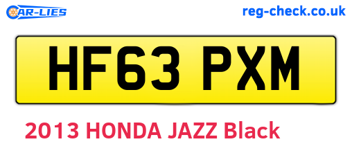 HF63PXM are the vehicle registration plates.
