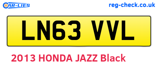 LN63VVL are the vehicle registration plates.