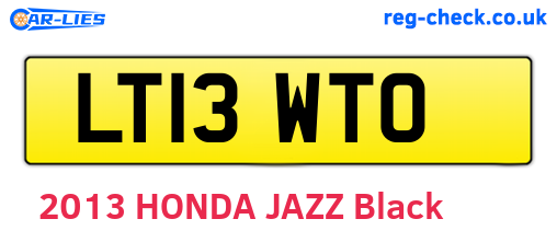 LT13WTO are the vehicle registration plates.