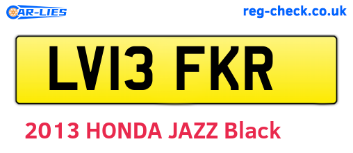 LV13FKR are the vehicle registration plates.