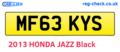 MF63KYS are the vehicle registration plates.