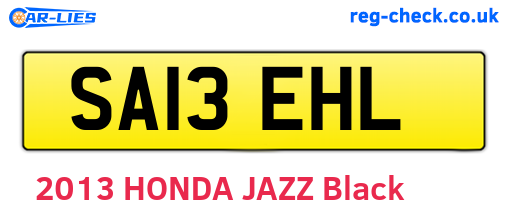 SA13EHL are the vehicle registration plates.