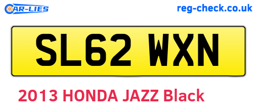 SL62WXN are the vehicle registration plates.