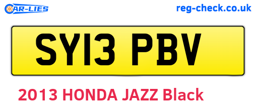 SY13PBV are the vehicle registration plates.