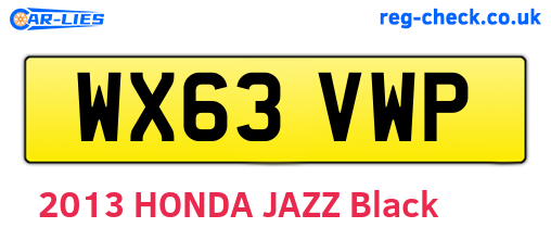 WX63VWP are the vehicle registration plates.