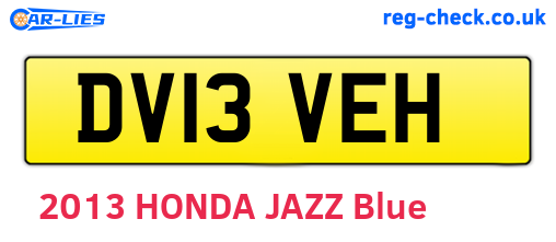 DV13VEH are the vehicle registration plates.