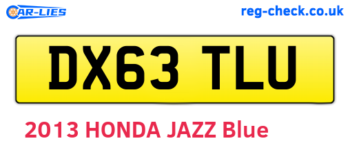 DX63TLU are the vehicle registration plates.