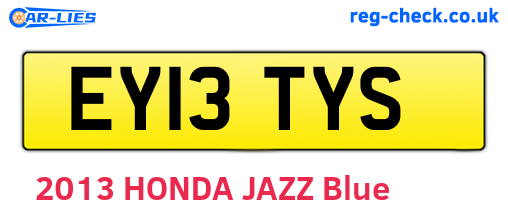 EY13TYS are the vehicle registration plates.