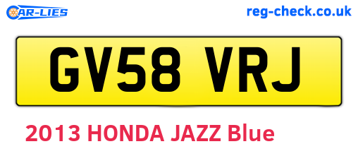 GV58VRJ are the vehicle registration plates.